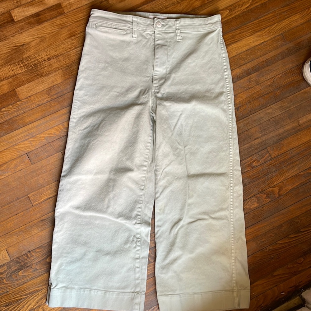 Madewell Emmett Wide-Leg Crop Pants in Mint